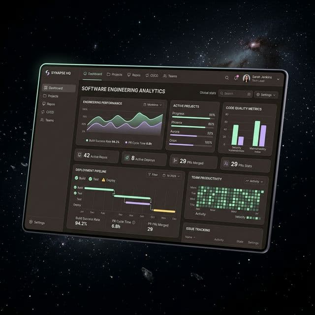 Abstract B2B dashboard technology components