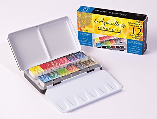 Sennelier French Artists Watercolor Travel Set  12 Count Pack of 1  Multicolor